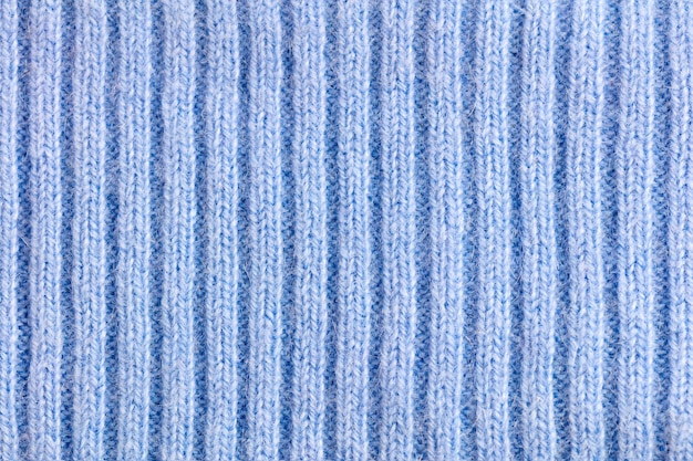 Light Blue woolen knitted striped fabric texture background big size