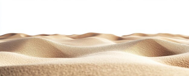 Photo light brown sand dunes on a white background