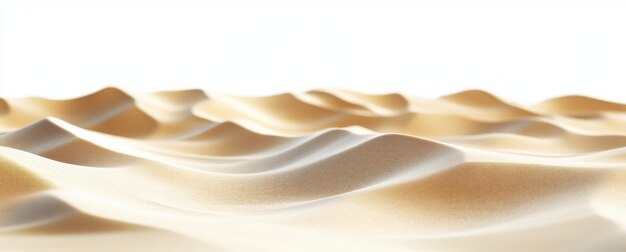 Photo light brown sand dunes on a white background