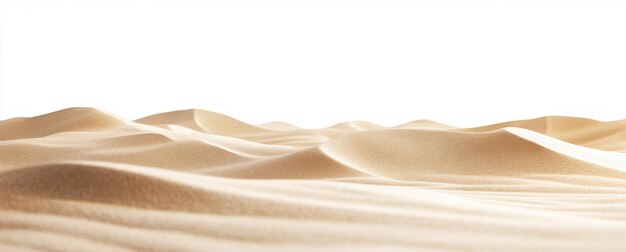 Photo light brown sand dunes on a white background