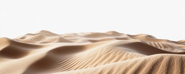 Photo light brown sand dunes on a white background