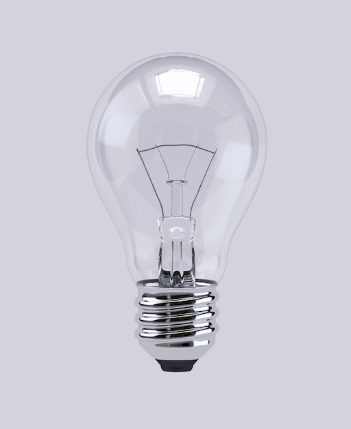 Light bulb 3d rendering close up