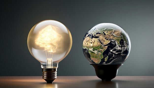 light bulb and earth