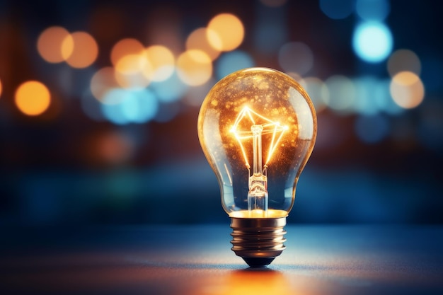 light bulb and ideaCreative for new innovation with energy growth and success development