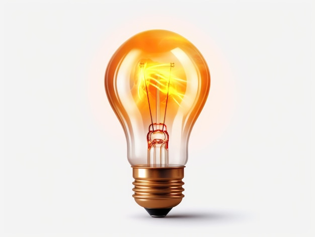 A light bulb is lit up and is the center of attention