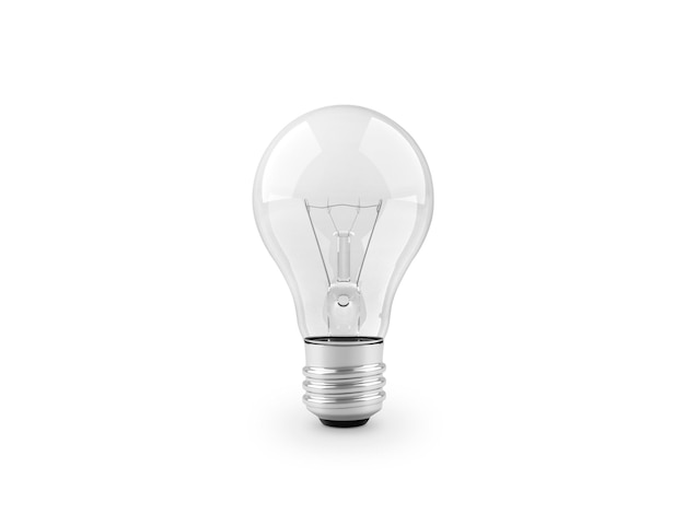 Light bulb isolated on white 3d render