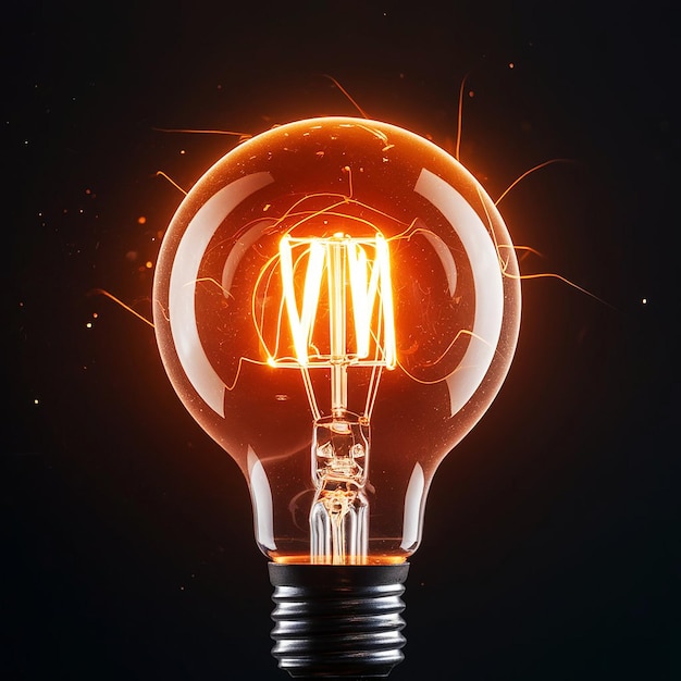 Light bulb lighting effect with dark background