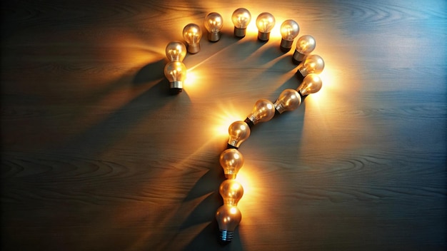 Photo a light bulb made of lights is lit up on a wooden table