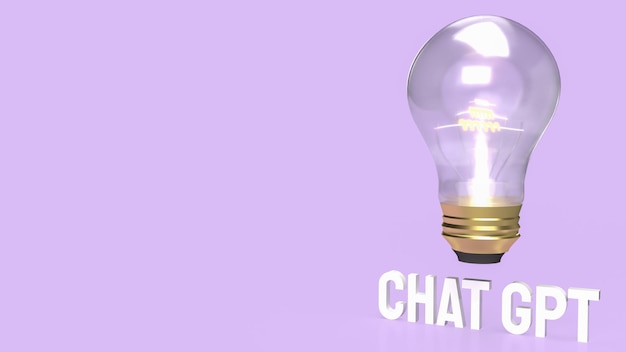 The light bulb and text chatgpt for technology or it concept 3d rendering