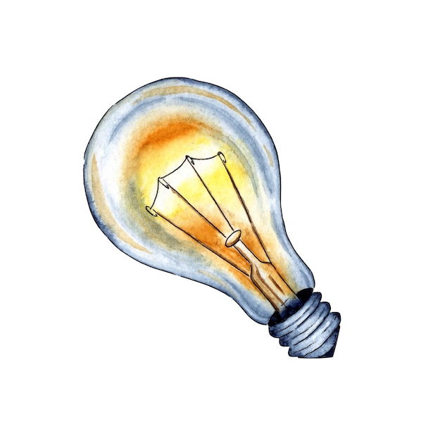 Light bulb watercolor