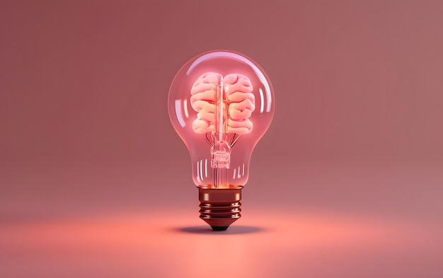 A light bulb with a brain inside