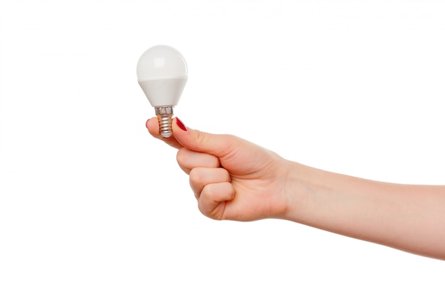 Light bulb in woman hand