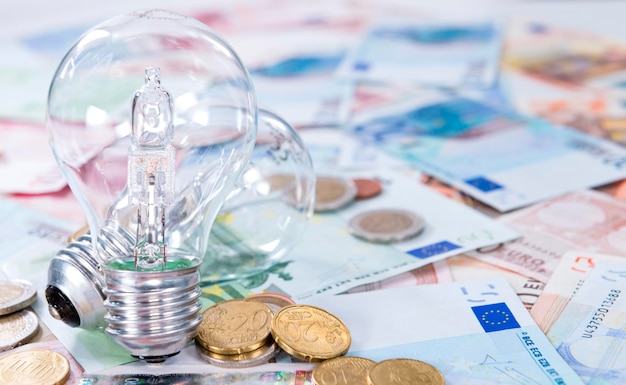 Light Bulbs on banknotes