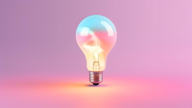 Light bulbs on colorful pastel backgrounds creative and different concept