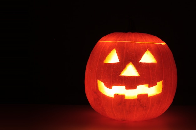 Light of candle in a Halloween pumpkin