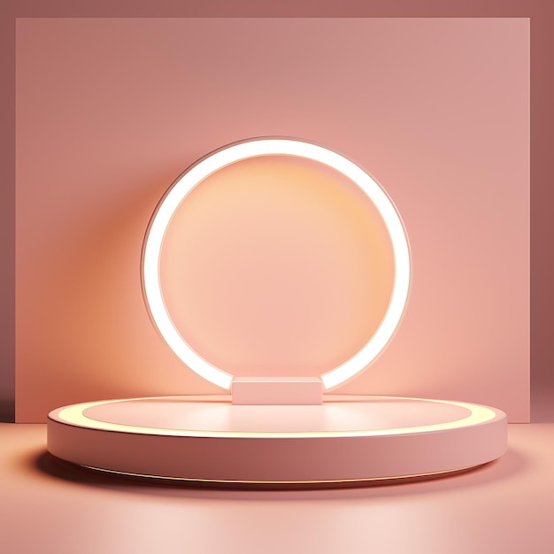 Light circle platform on the pink tone