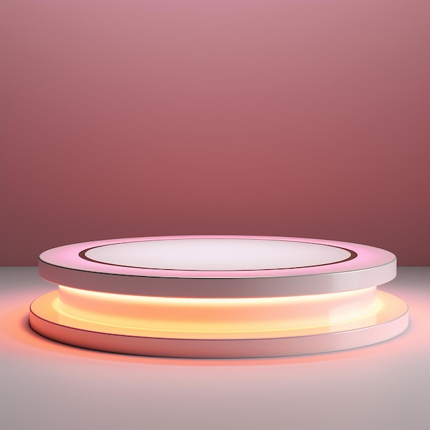 Light circle platform on the pink tone