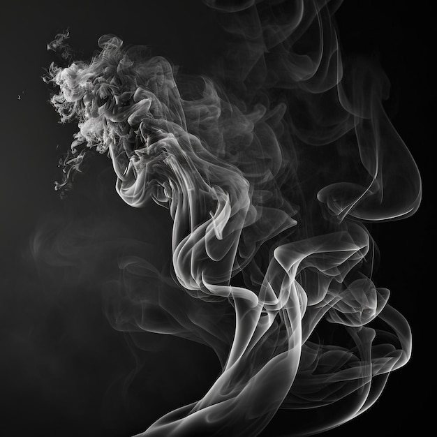 Light and dark grey smoke on black background created using generative ai technology