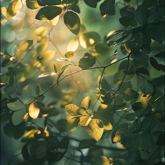 Photo light effect in foliage photography