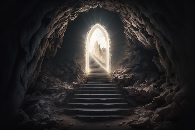 Light at the end of the tunnel religion mortality stairway to heaven Death The salvation of the soul the encounter with the gathering the end of the road Castile