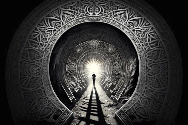 Light at the end of the tunnel religion mortality stairway to heaven Death The salvation of the soul the encounter with the gathering the end of the road Castile