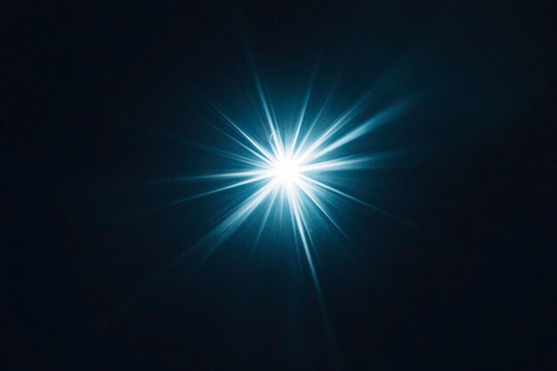 Photo light flare on black background radiant starburst effect for graphic design