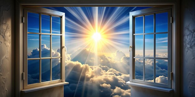 Light from heaven window Bright light from sky heaven window