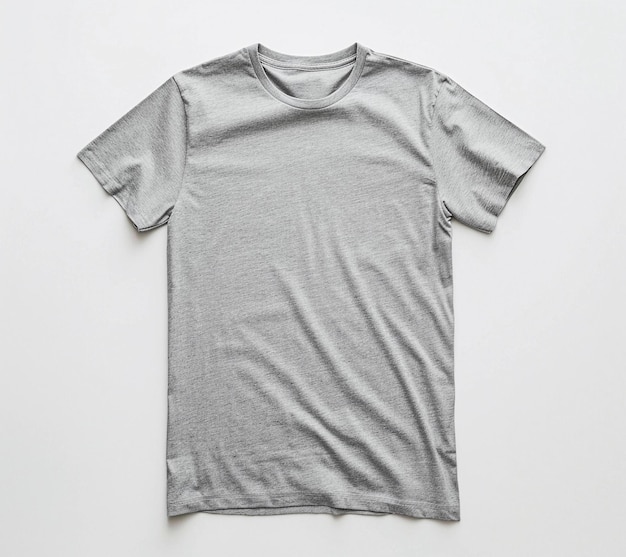 Light gray tshirt on a white background smooth fabric mockup minimalistic image