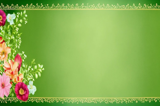 Light Green background with a small floral border design