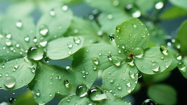 Light green background with waterdrops