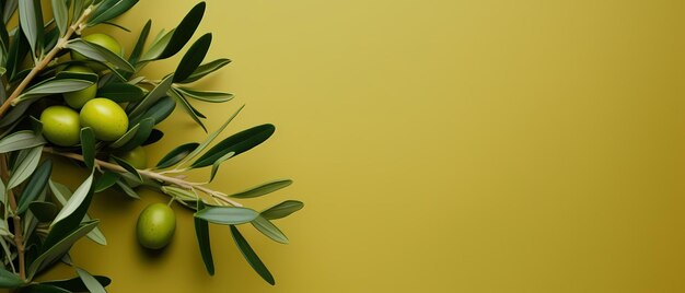 light green banner with an olive branch and copy space