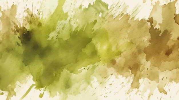 Photo light green brown abstract watercolor pattern olive khaki color generative ai