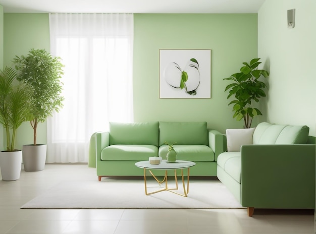 Light Green Living Room Modern Simple and Minimal Design