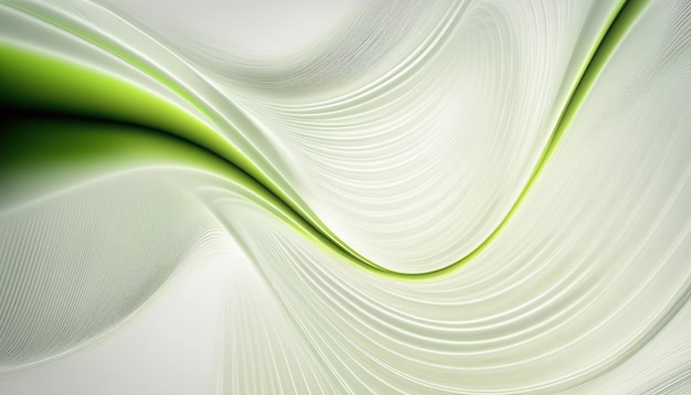 Light green wave abstract on white background Generative AI illustration