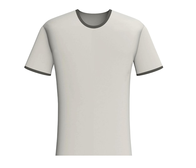 Light grey t-shirt blank design template, front view isolated on white background