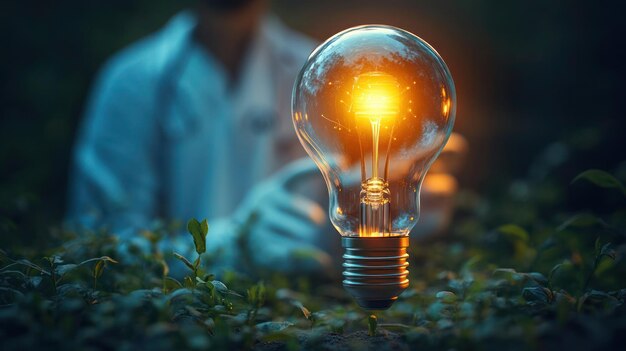 Photo light ideas in medicine creative medical innovations lightbulb concept for healthcare solutions