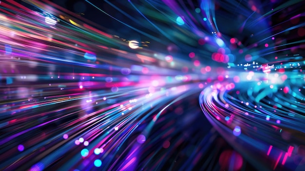 Light lines fiber optics speed lines futuristic background data transmission high speed internet s