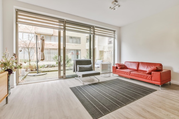 Light living room with balcony door