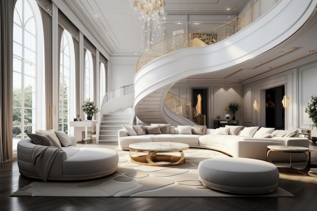 Light luxury living room with soft light