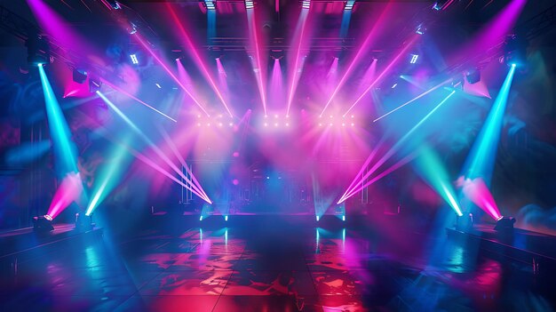 light night abstract music background disco blue party show stage technology bright