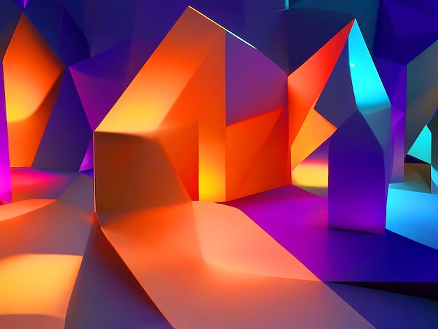 light patterns shapes blender 3d abstract colors gradient 3D shadows