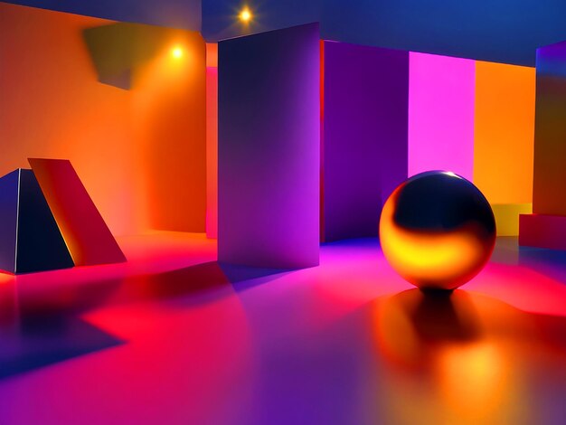 light patterns shapes blender 3d abstract colors gradient 3D shadows