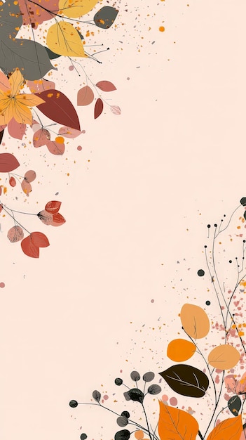 Photo light pink background with autumn floral arrangement