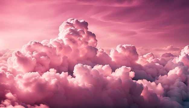 Light Pink Clouds in Sky