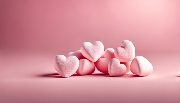 Light Pink Marshmallow Hearts