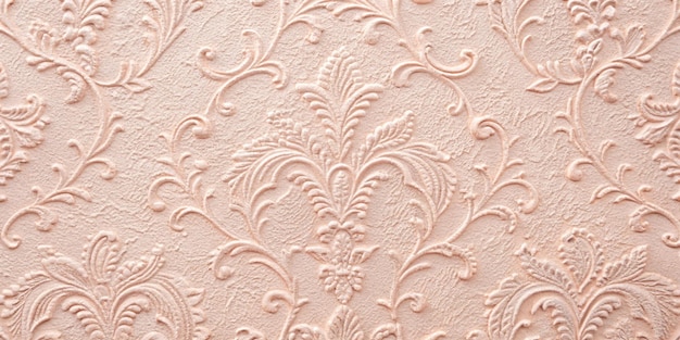 Light pink plaster Wall Background Texture Beautiful Decorative Stucco with Abstract pattern Design Interior Artistic wallpaper with Copy Space