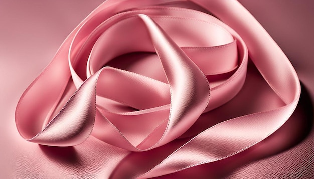 Photo light pink satin ribbon