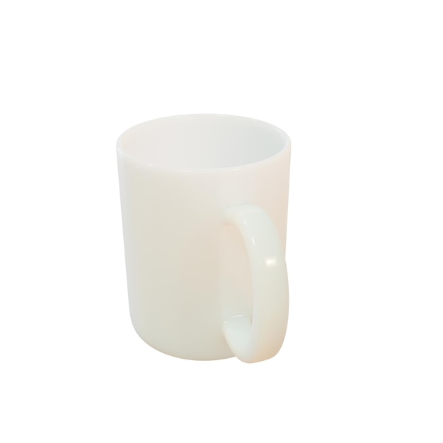 Light porcelain mug 3D render