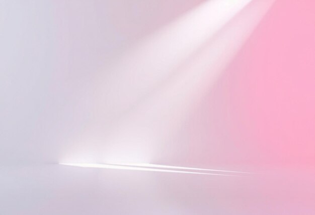 Light rays shining through a pink and white gradient background