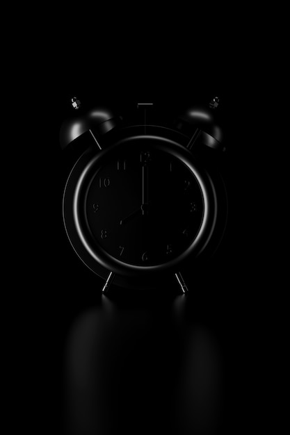 Light and shadow of clock in the darkness. Timeout concept